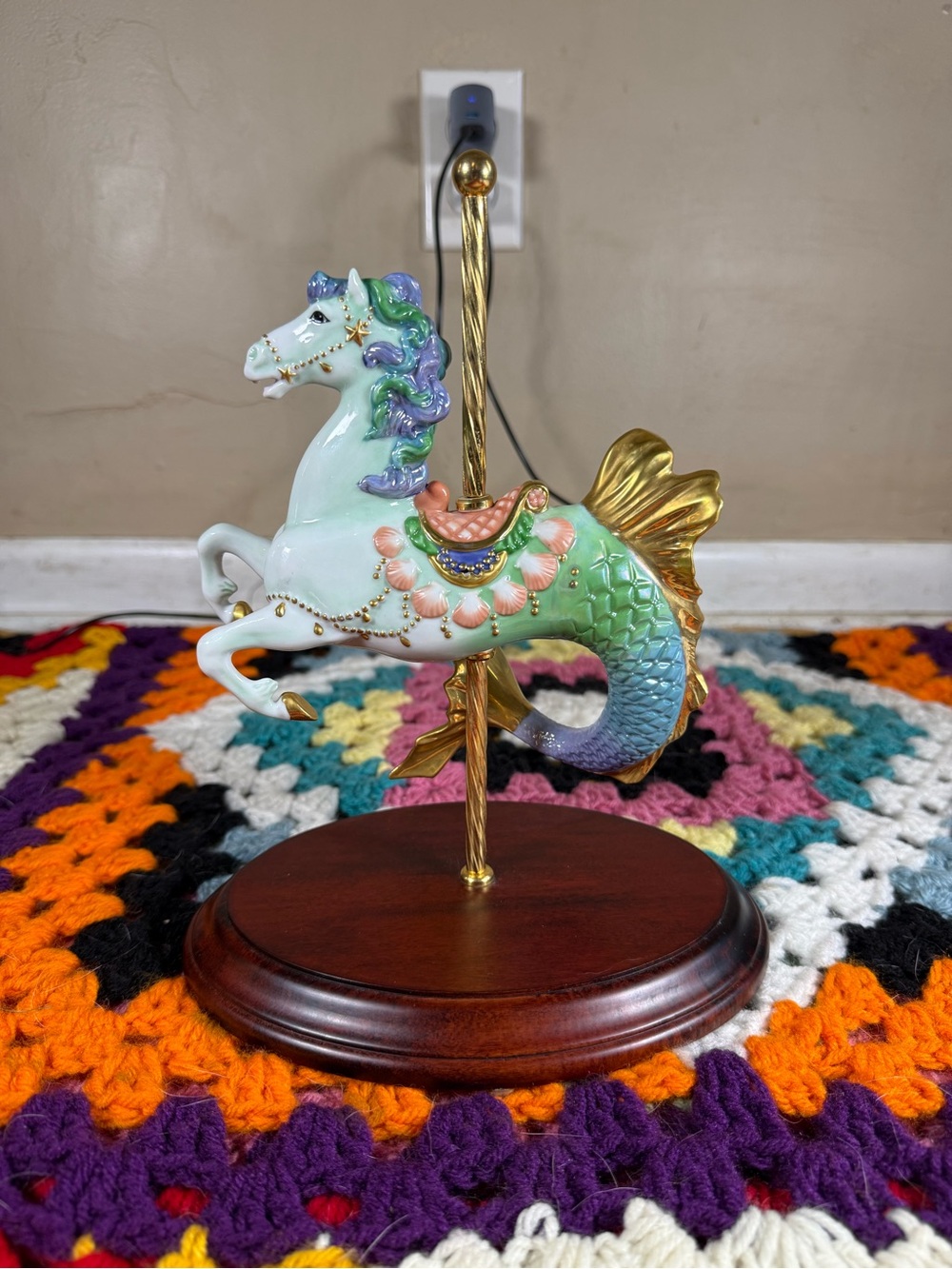 Vintage Rare The Franklin Mint Sea Prancer Porcelain Horse Figurine